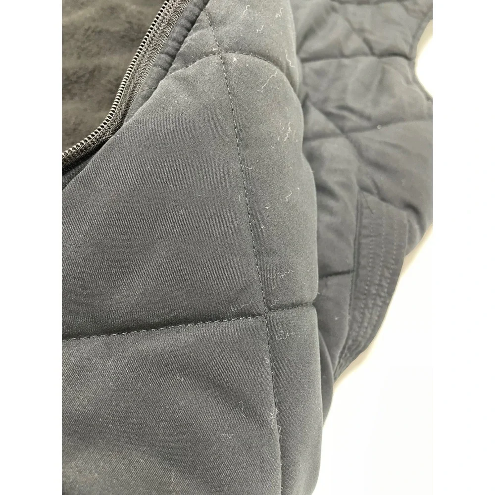Men American‎ Outdoorsman XXL Black Quilted Vest Fleece Lined Pockets Trail Gorp